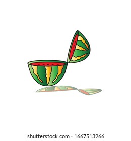 colorful watermelon fruit vector design icon
