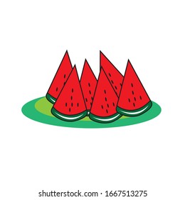 colorful watermelon fruit vector design icon