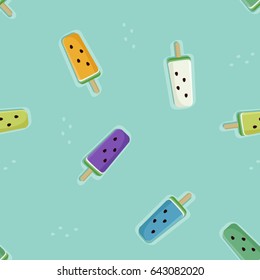 Colorful watermelon ice pops - vector background