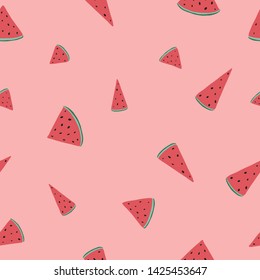 Colorful watermelon pattern. Vector seamless pattern, can be used for fabrics, wallpaper, web, scrapbooking, card.