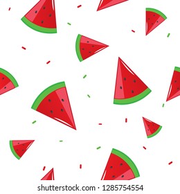Colorful Watermelon seamless pattern.  Citrus fruit background. Elements for menu, greeting cards, wrapping paper.