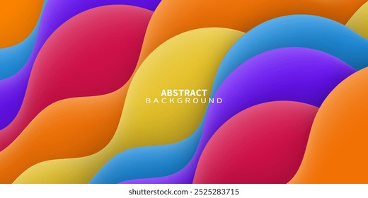 Colorful wave 3D abstract background. Abstract paper cut. Abstract colorful waves. Wavy banners. Color geometric design. Wave paper cut. Eps10 Vector
