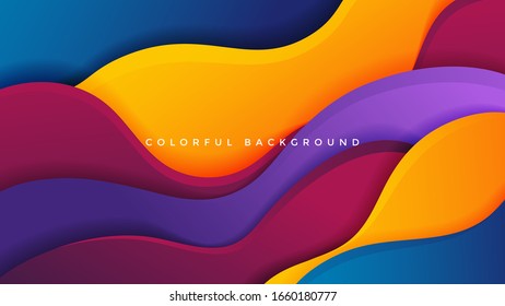 Colorful wave abstract 3d background. vector. Eps 10