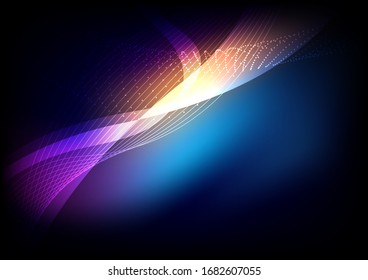 colorful wave abstract background, digital online connection vector graphic