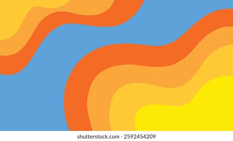 Colorful wave abstract background with summer concept