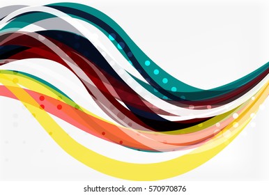 Fondo abstracto de ondas coloridas. Fondo de plantilla de vector para diseño de flujo de trabajo, diagrama, opciones de número o diseño web