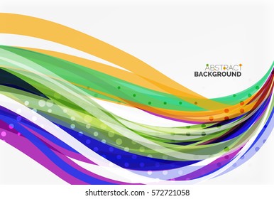 Fondo abstracto de ondas coloridas. Fondo de plantilla de vector para diseño de flujo de trabajo, diagrama, opciones de número o diseño web
