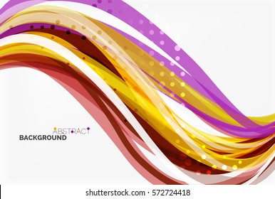 Fondo abstracto de ondas coloridas. Fondo de plantilla de vector para diseño de flujo de trabajo, diagrama, opciones de número o diseño web