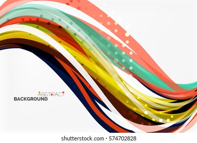 Fondo abstracto de ondas coloridas. Fondo de plantilla de vector para diseño de flujo de trabajo, diagrama, opciones de número o diseño web