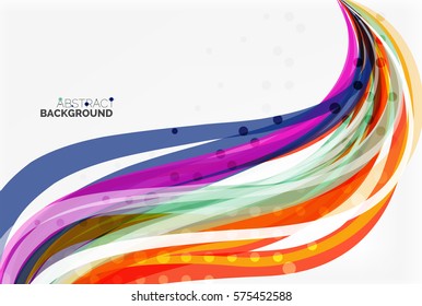 Fondo abstracto de ondas coloridas. Fondo de plantilla de vector para diseño de flujo de trabajo, diagrama, opciones de número o diseño web