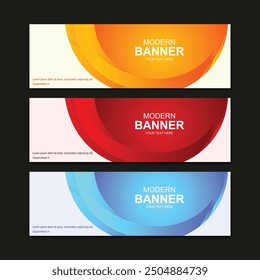 colorful wave abstract business banner collection