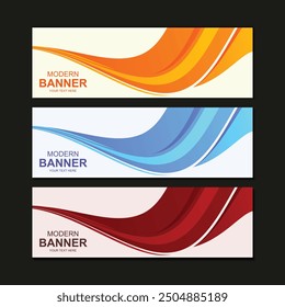 colorful wave abstract business banner collection