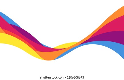 Colorful wave abstract geometric background Trend gradient Fluid shapes composition vector design