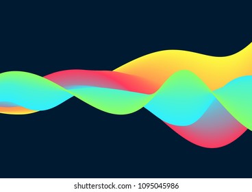 Colorful wave abstract vector background illustration for banner, flyer, book cover and poster, design template