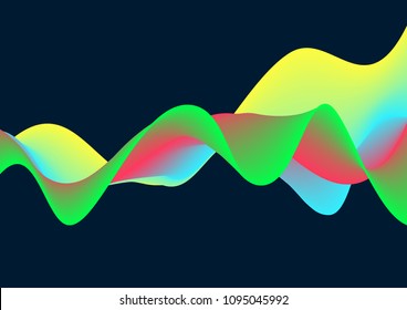 Colorful wave abstract vector background illustration for banner, flyer, book cover and poster, design template