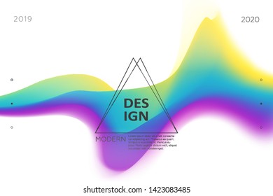 Colorful wave background. Abstract dynamic fluid shape. Liquid colors on white background. Modern template for poster or banner