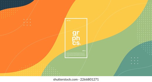 Colorful wave background design yellow,orange and green abstract background. Eps10 vector