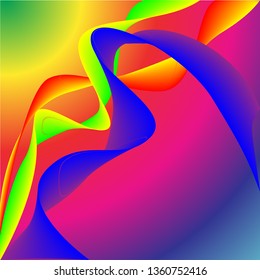 colorful wave background with rainbow color vector illustration