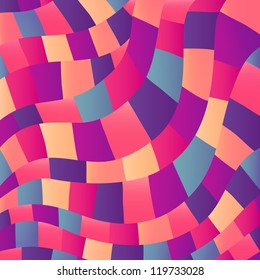 Colorful  wave background of rectangles and different shapes.Texture with  mosaic  pattern.Can be used for wallpaper, web page background,surface textures.