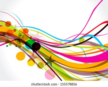 Colorful Wave Background with star Vector illustration