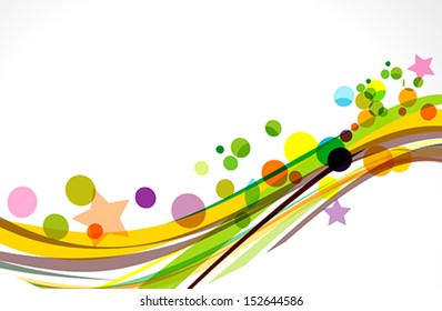 colorful wave background with stars vector illustration 