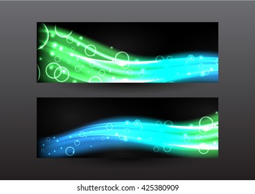 Colorful wave background or web header, Business information transfer concept