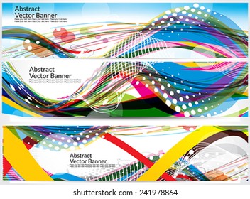 colorful wave banner wave background vector illustration 
