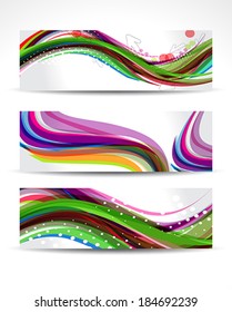 Colorful Wave Banner Set Vector illustration 