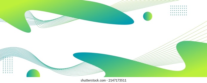 Colorful wave banner template with gradient colors.