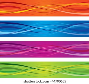 Colorful wave banners