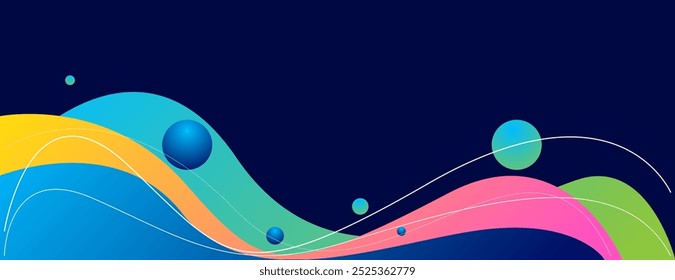 colorful wave and fluid background with wavy lines