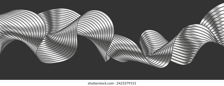 A colorful wave. Gradient design of a sinuous line. Vector illustration