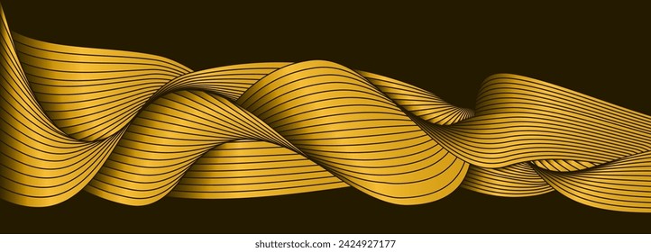 Eine bunte Welle. Verlaufsgestaltung einer gewundenen Linie. Vektorgrafik