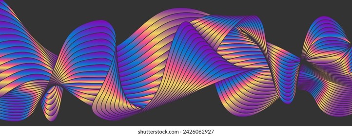 A colorful wave. Gradient design of a sinuous line. Vector illustration