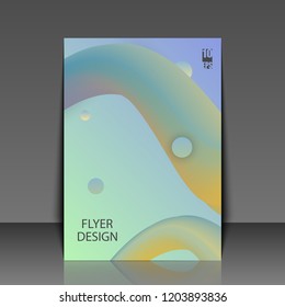 Colorful wave with grunge illustration. Flyer template. Eps10 Vector illustration