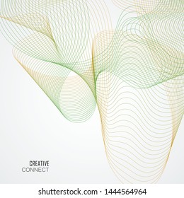 Colorful wave illustration. Abstract wave element and vector digital line art background