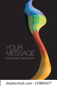 Colorful wave layout design with own area for own text. Vector illustration.