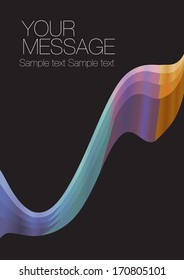 Colorful wave layout design with own area for own text. Vector illustration.