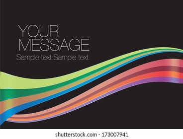 Colorful wave layout design with own area for own text. Vector illustration.
