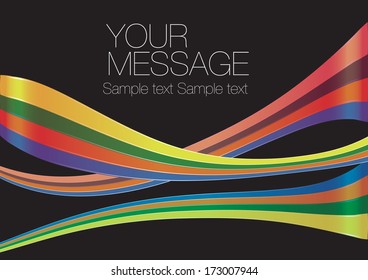 Colorful wave layout design with own area for own text. Vector illustration.
