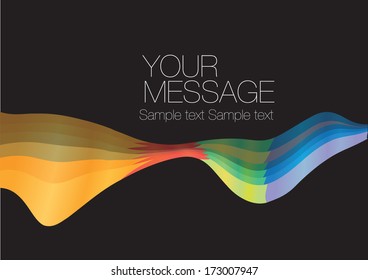 Colorful wave layout design with own area for own text. Vector illustration.