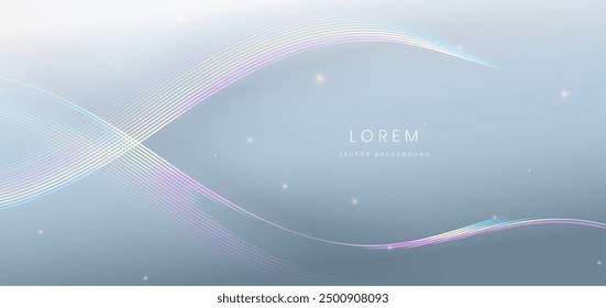 Colorful wave and light on grey background. You can use for ad, poster, template, business presentation. Vector illustration