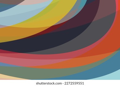 Colorful Wave Line Abstract Pattern Background. 1970s Retro Style. Vector Illustration
