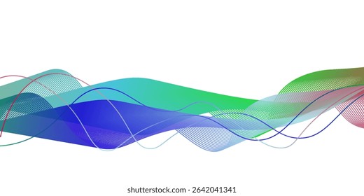 Colorful Wave Line abstract pattern background. Vector illustration. Wallpaper. Backdrop. Digital