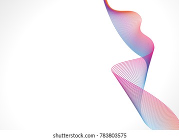 Colorful wave line blend vector isolated on white color, for your presentation background