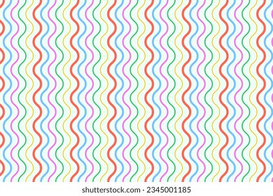 Colorful wave line seamless pattern. Wavy lines background texture.