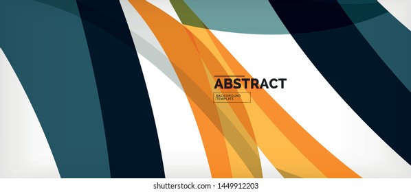 Colorful wave lines abstract background, color line for business or techno presentation. Vector shiny modern wallpaper with stripes