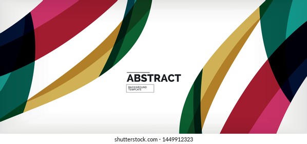 Coloridas líneas onduladas fondo abstracto, línea de color para presentación empresarial o técnica. Papel de pared moderno brillante vectorial con rayas