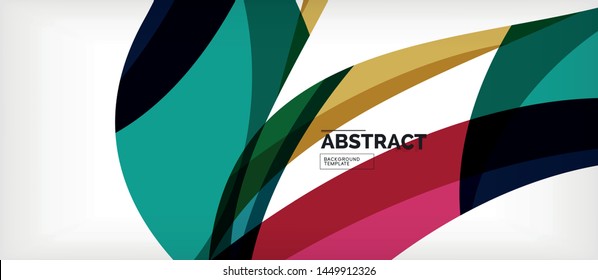 Coloridas líneas onduladas fondo abstracto, línea de color para presentación empresarial o técnica. Papel de pared moderno brillante vectorial con rayas