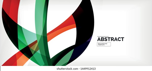 Coloridas líneas onduladas fondo abstracto, línea de color para presentación empresarial o técnica. Papel de pared moderno brillante vectorial con rayas
